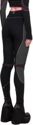 Balmain Black & Pink Rossignol Edition Seamless Leggings