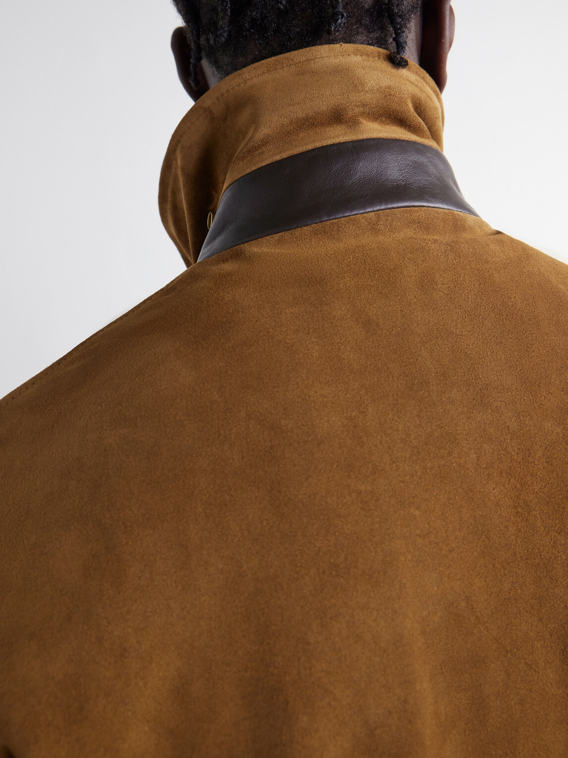 Drake's - Leather-Trimmed Suede Jacket - Brown