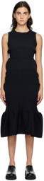 CFCL Black Fluted Midi Dress