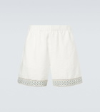 Commas Crochet-trimmed Bermuda shorts