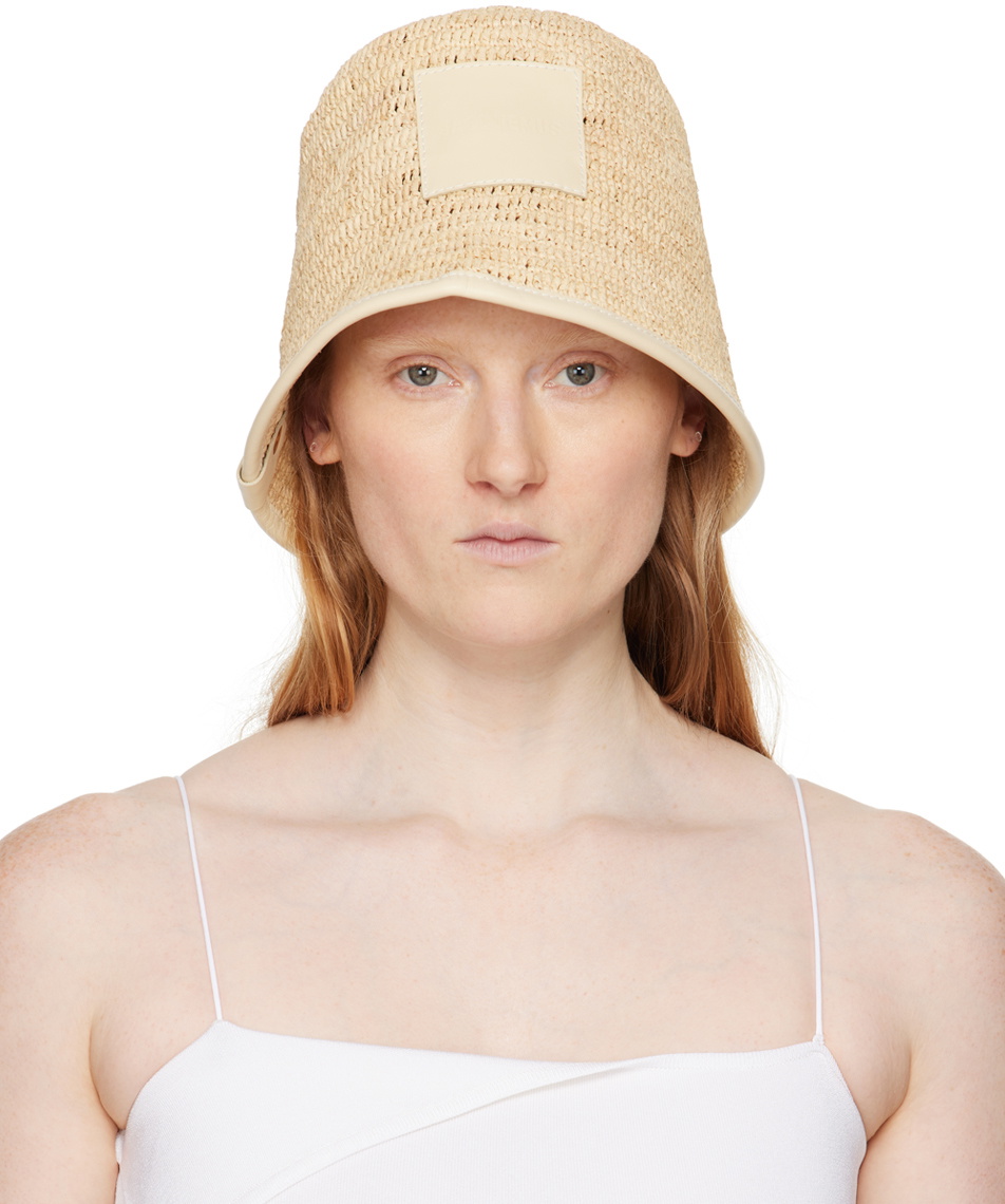 Beige Les Classiques 'Le bob Soli' Beach Hat by JACQUEMUS on