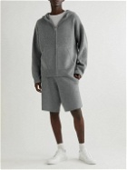 FRAME - Ribbed Cashmere Hoodie - Gray