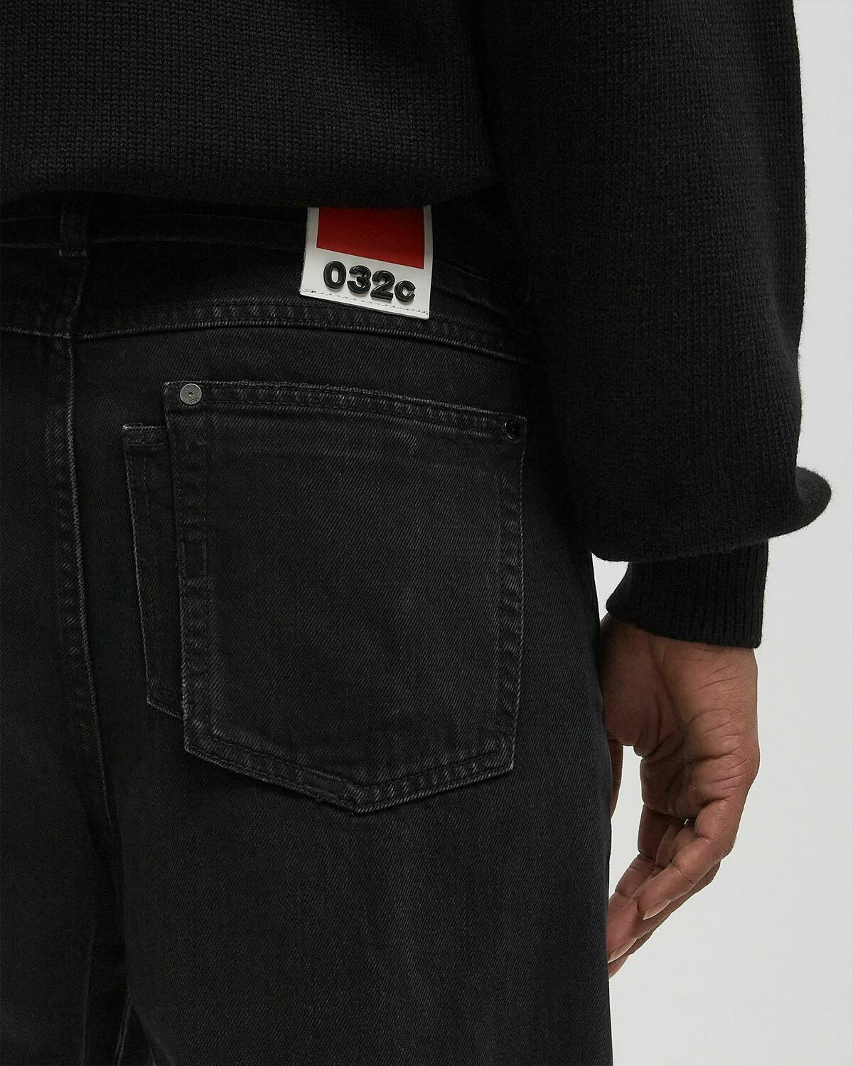 032c DOWN TO EARTH WIDE LEG JEAN Black Mens Jeans