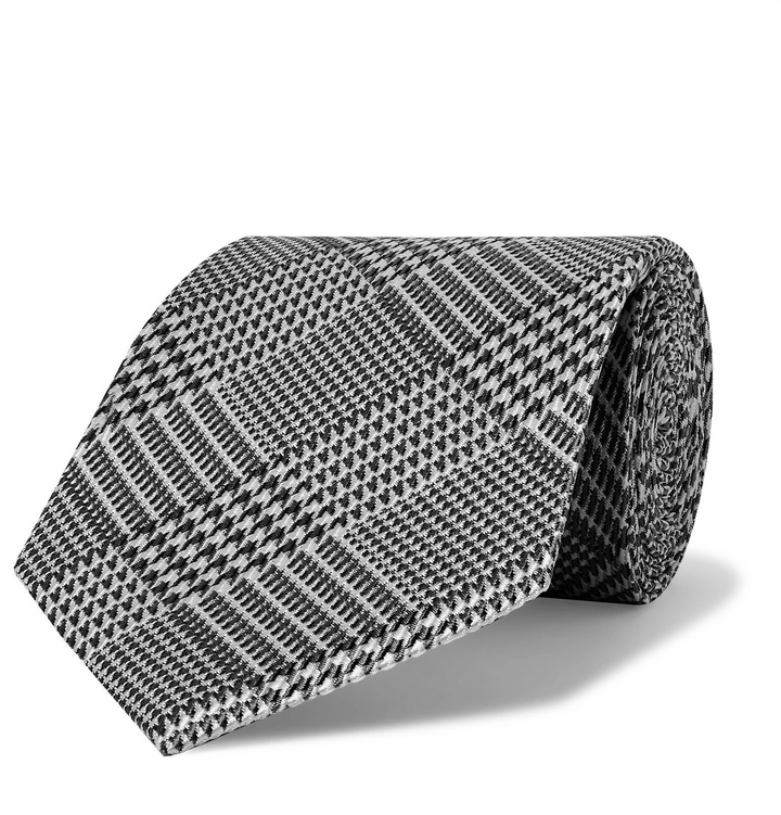 Photo: TOM FORD - 8cm Prince of Wales Checked Silk-Jacquard Tie - Gray