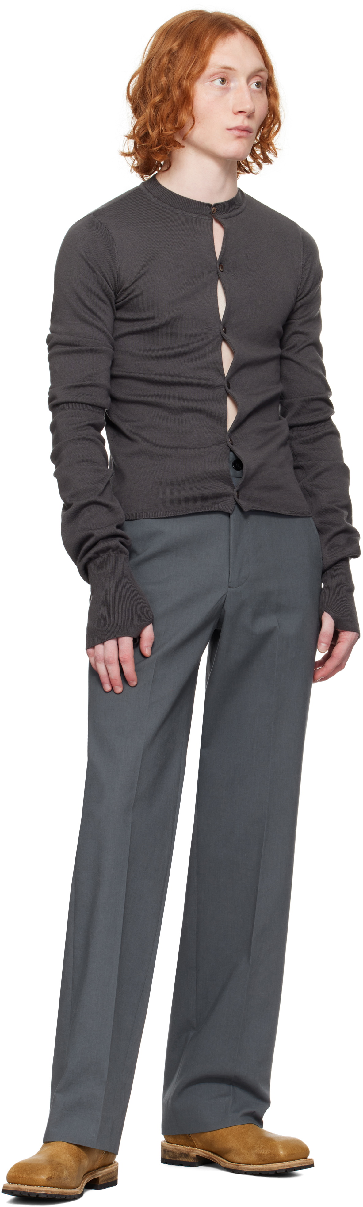 OUAT Gray Office Crewneck Cardigan