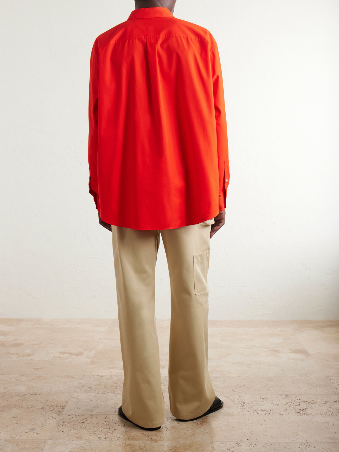 LOEWE - Anagram-Embroidered Cotton Shirt - Red