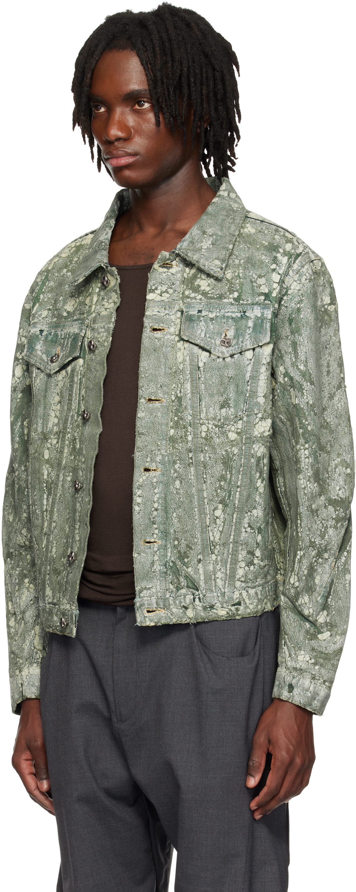 CMMAWEAR Green Terrarium Denim Jacket