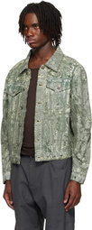 CMMAWEAR Green Terrarium Denim Jacket
