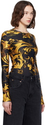 Versace Jeans Couture Black & Gold Lycra Bodysuit