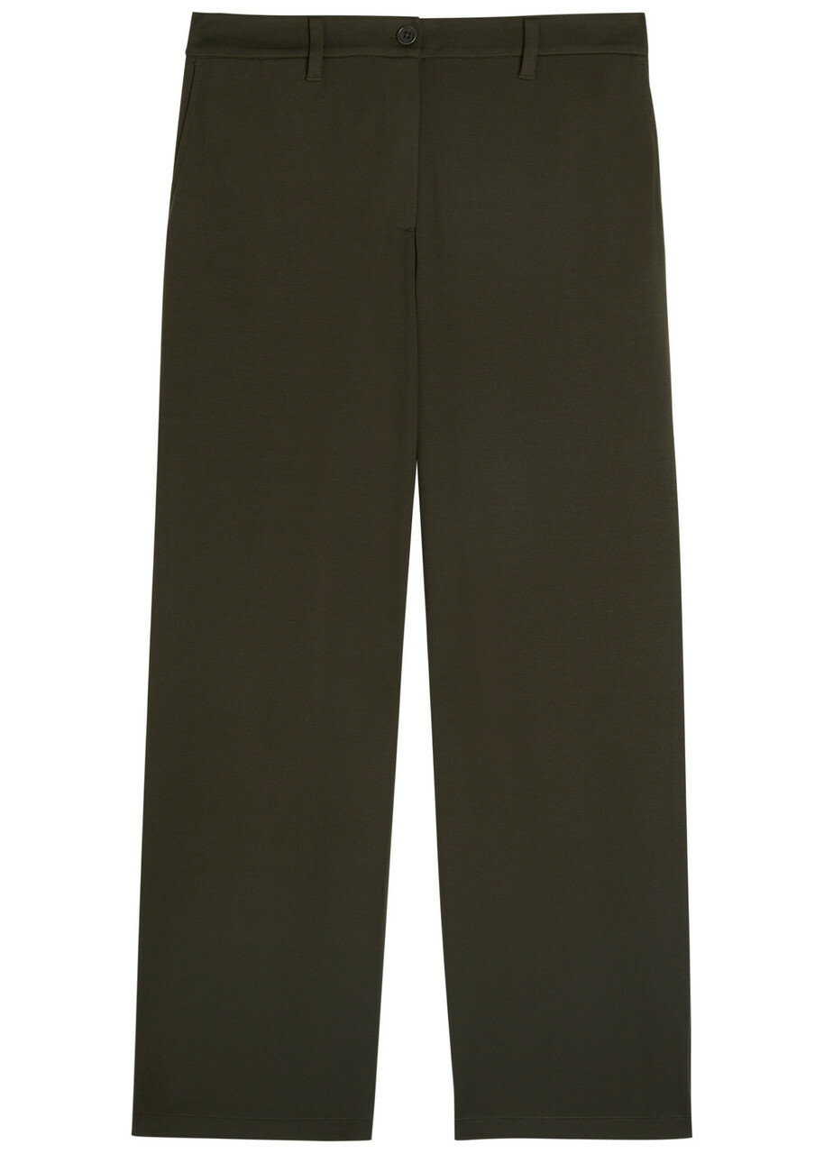 Eileen Fisher Wide-leg Jersey Trousers Dark Grey