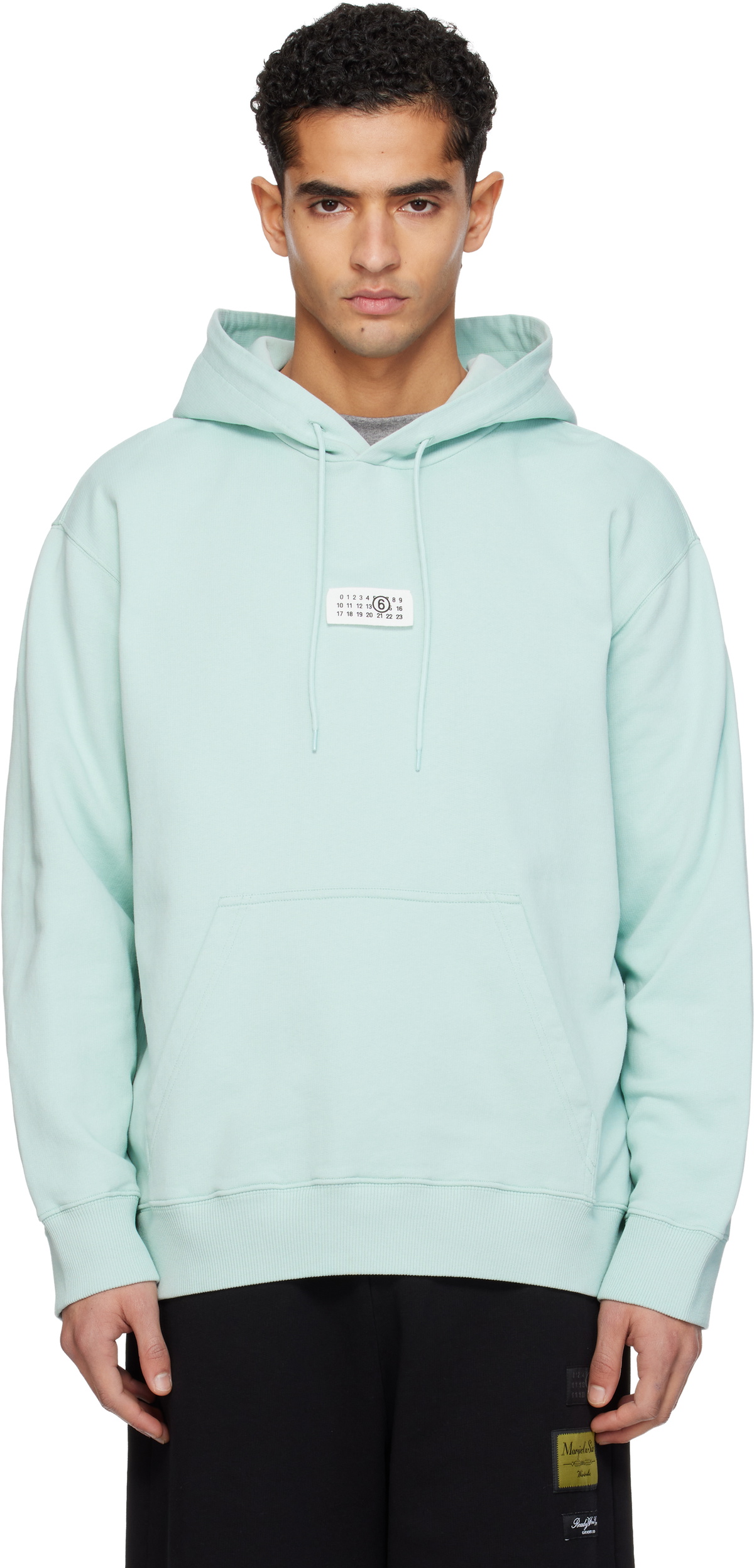 MM6 Maison Margiela Blue Logo Patch Hoodie
