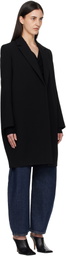 ALAÏA Black Crombie Wool Coat
