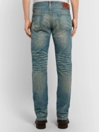 RRL - Ridgway Slim-Fit Distressed Selvedge Denim Jeans - Blue
