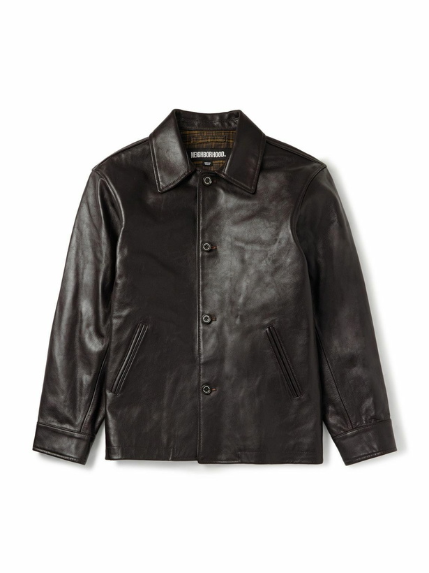 Photo: Neighborhood - Leather Jacket - Brown