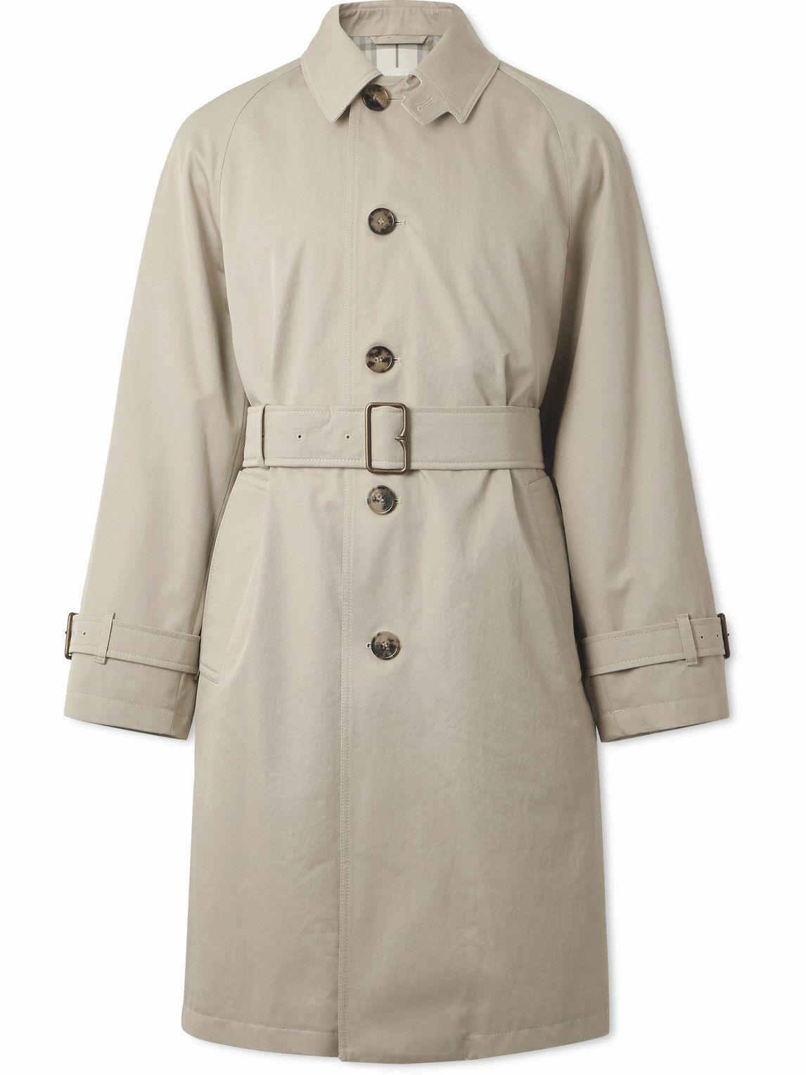 Burberry - Belted Cotton-Gabardine Trench Coat - Gray
