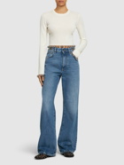 RABANNE Embellished Denim Flared Jeans