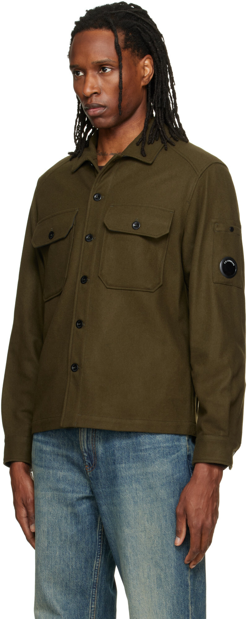 C.P. Company Khaki Felted Wool Overshirt