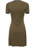 COURREGES Contrast V-neck Cotton Mini Dress