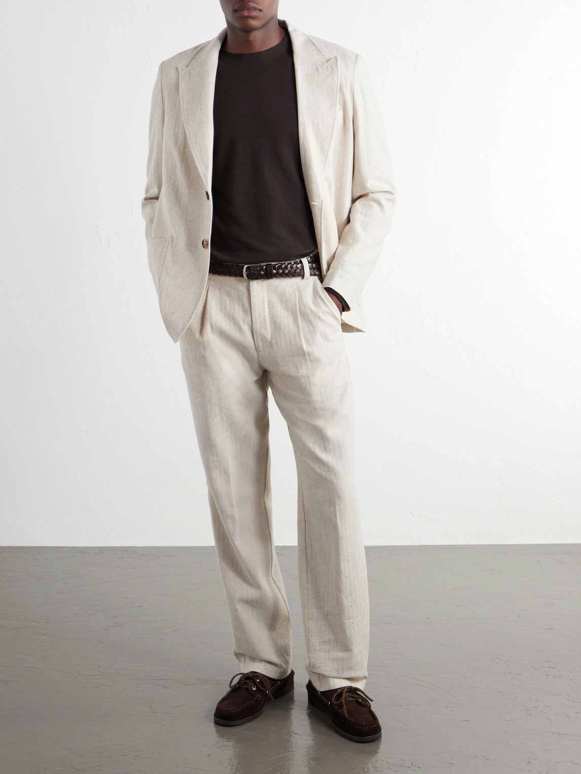 NN07 - Clive Waffle-Knit Cotton and Modal-Blend T-Shirt - Brown