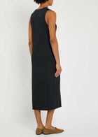 Vince Ribbed Stretch-knit Midi Dress Navy