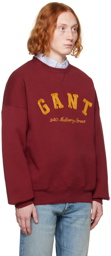 GANT 240 MULBERRY Red Embroidered Sweatshirt