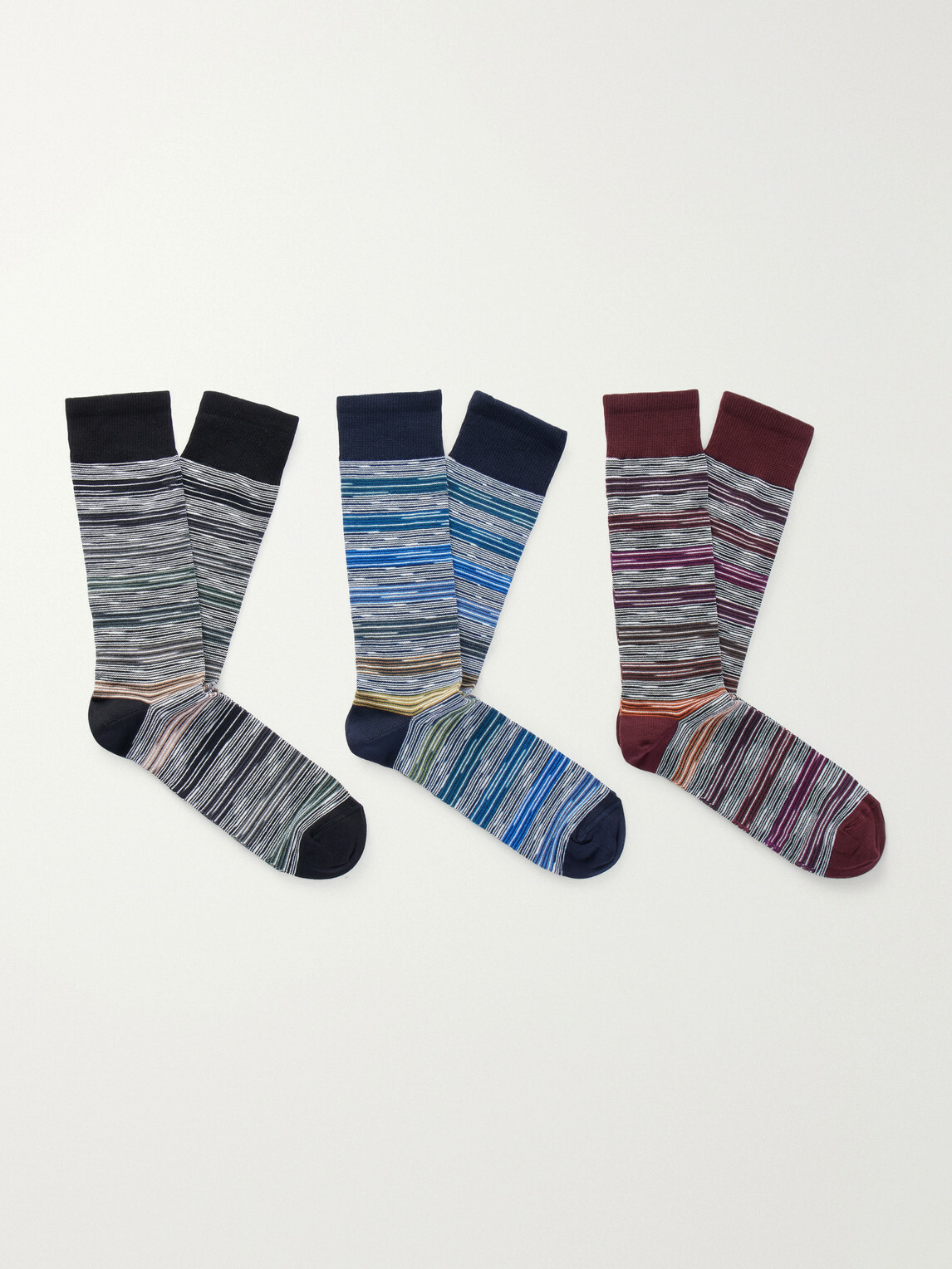 Missoni - Three-Pack Space-Dyed Cotton-Blend Socks - Multi