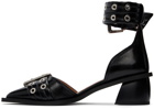 GANNI Black Chunky Buckle Open Cut Heels