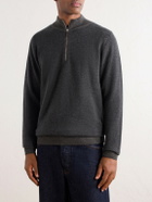 N.PEAL - Temple Cashmere Half-Zip Sweater - Gray
