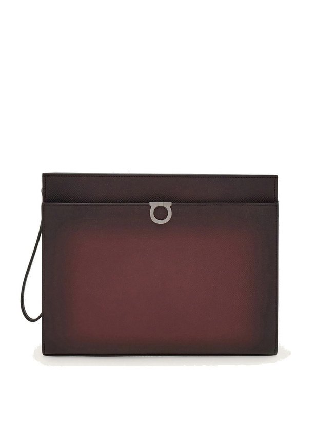 Photo: Ferragamo Mens Gancini pouch in Red