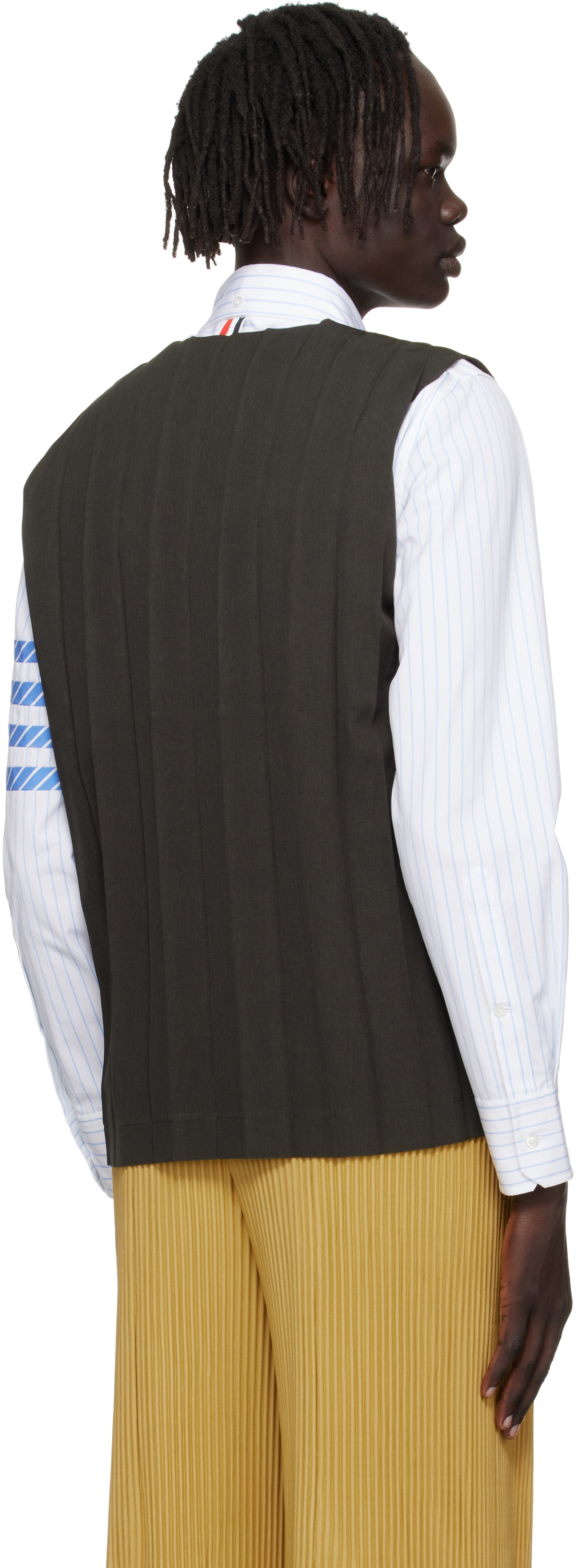HOMME PLISSÉ ISSEY MIYAKE Brown Edge Ensemble Vest