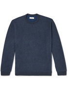 SSAM - Andy Brushed Cotton and Camel Hair-Blend Sweatshirt - Blue