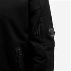 C.P. Company Men's Diagonal Raised Fleece Zipped Hoodie in Black