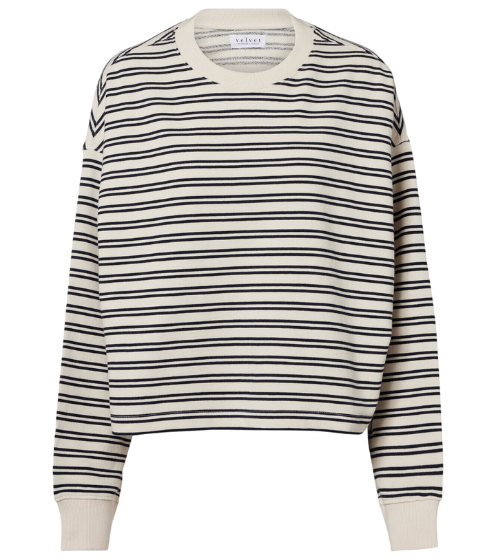 Photo: Velvet Isabelle striped cotton jersey sweatshirt