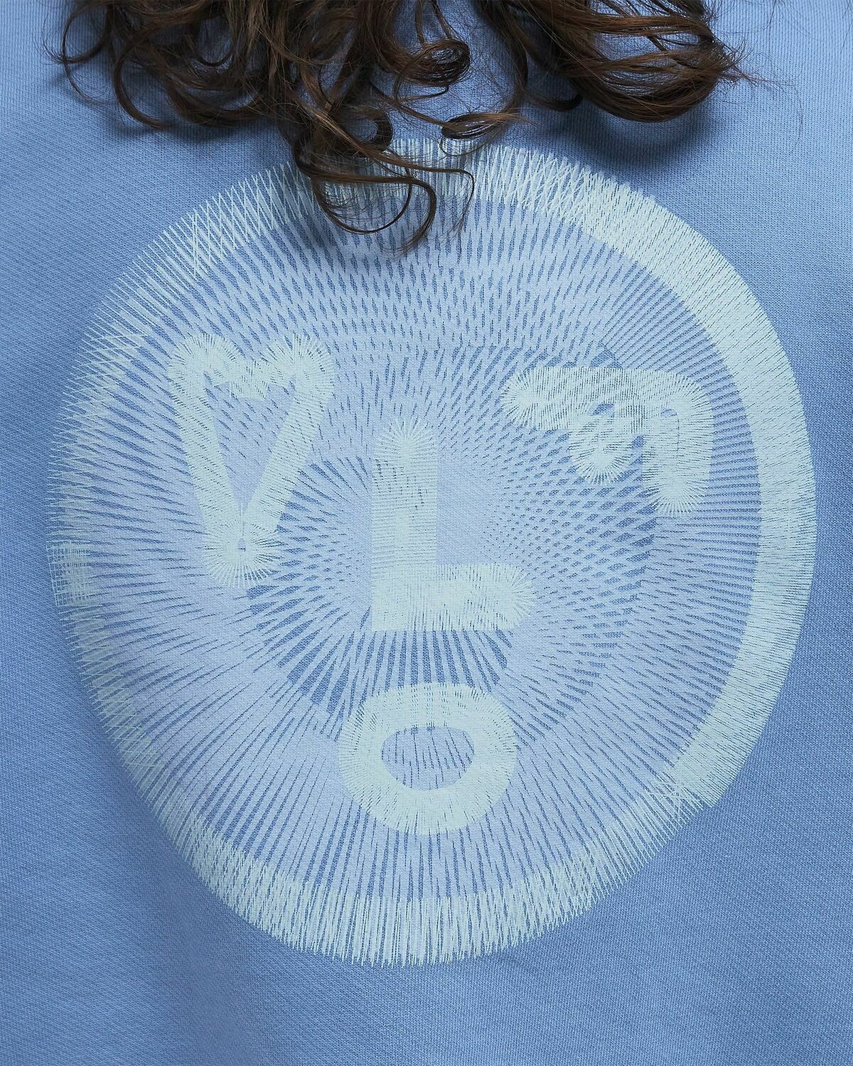 ØLÅF SPIRAL FACE CREWNECK Blue Womens Sweatshirt