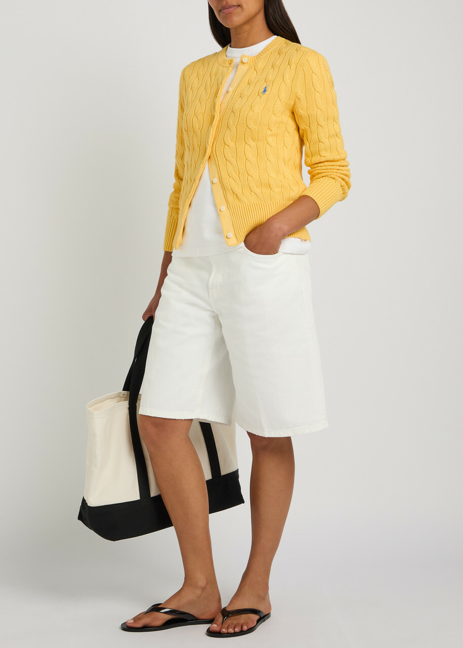 Polo Ralph Lauren Cable-knit Cotton Cardigan Yellow