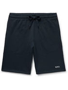 A.P.C. - Clement Straight-Leg Cotton-Jersey Shorts - Blue