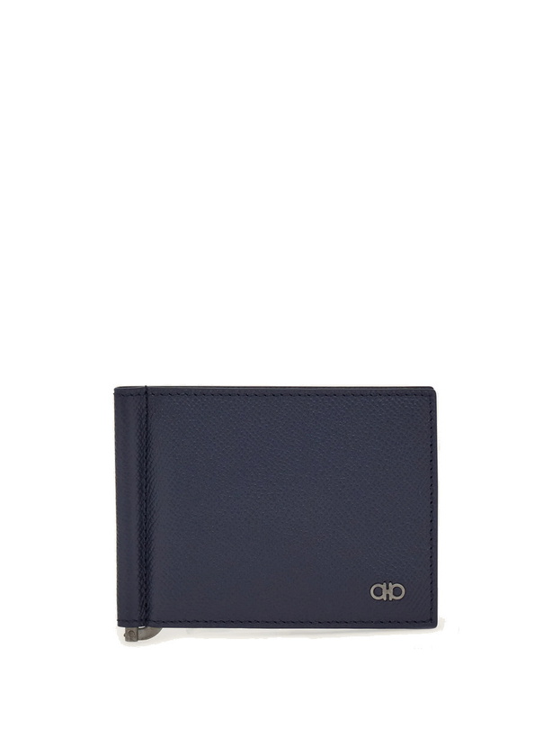 Photo: Ferragamo Mens Gancini wallet with money clip in Blue