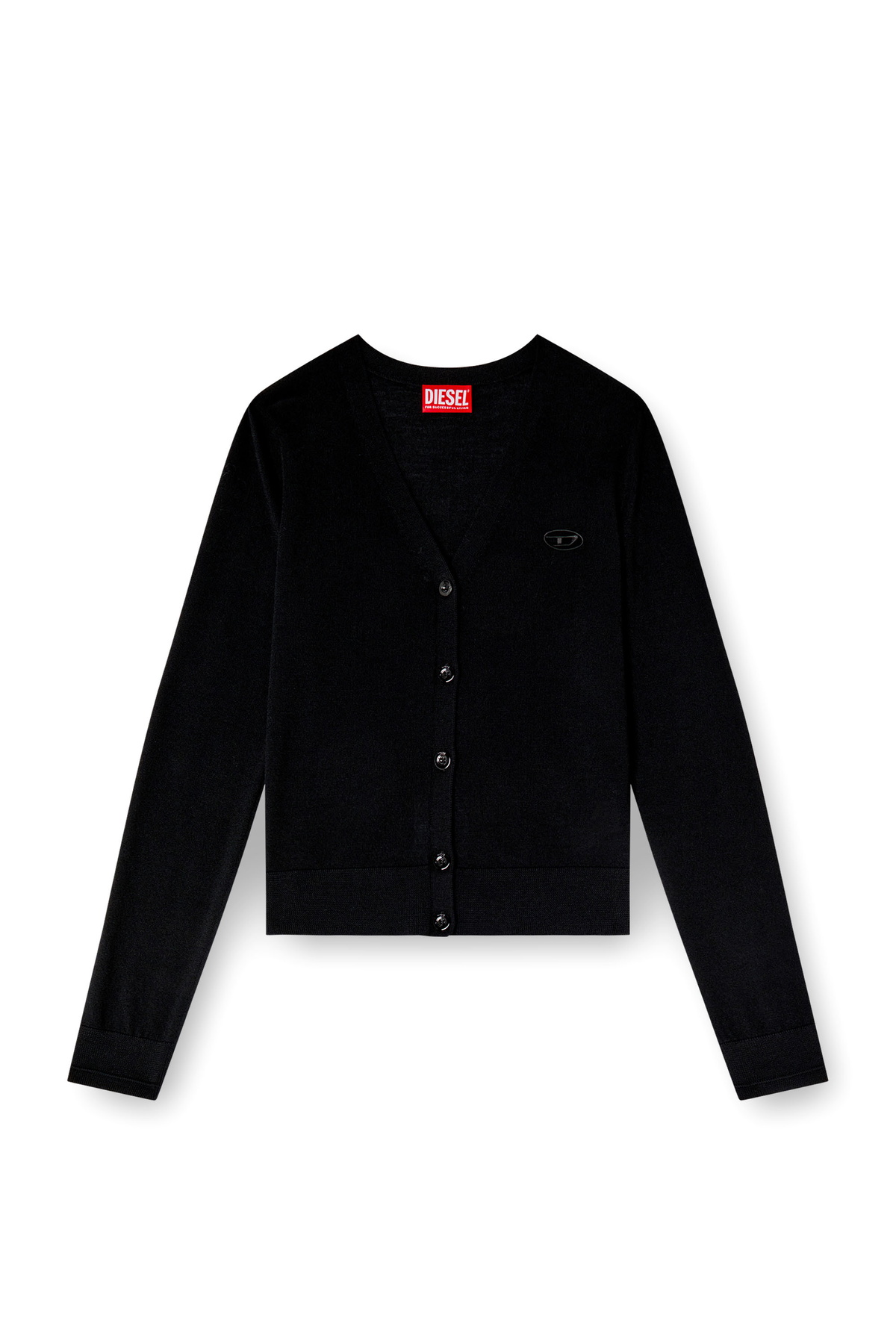 トップス DIESEL wool cardigan Diesel Wool cardigan with cut-out logo - Knitwear Womens in Black