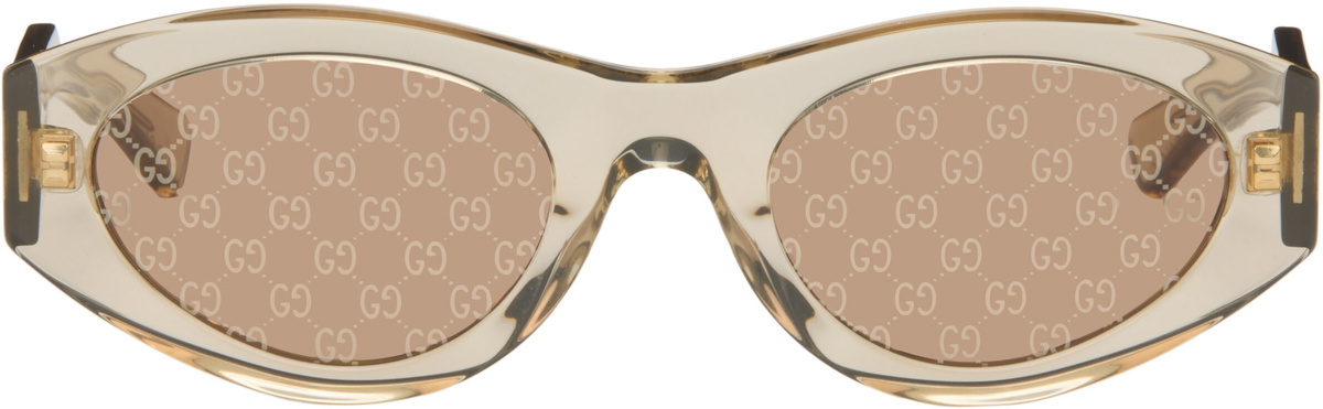Gucci Yellow Monogram Wirecore Sunglasses
