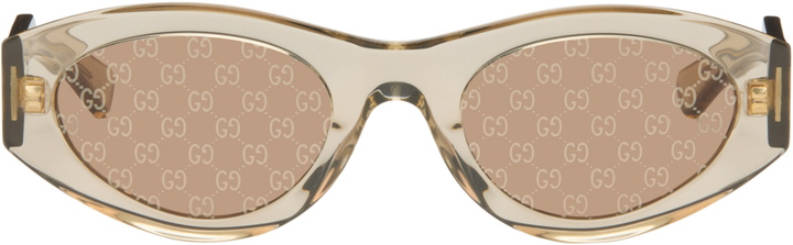 Photo: Gucci Yellow Monogram Wirecore Sunglasses