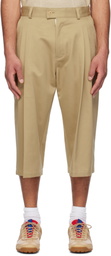RICE NINE TEN Beige Three Quarter Chinos 2Tuck Shorts