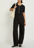 Lemaire Ribbed Cotton-blend top Black
