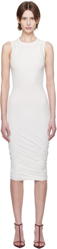 Photo: Jil Sander White Sleeveless Twisted Midi Dress