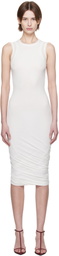 Jil Sander White Sleeveless Twisted Midi Dress