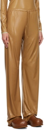 Dries Van Noten Tan Shiny Lounge Pants