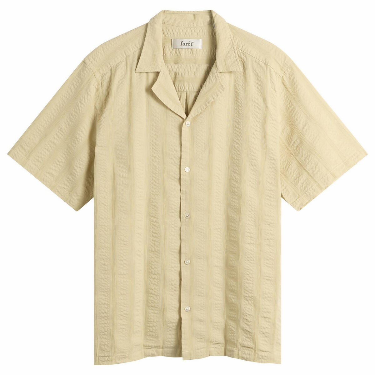 Foret Men's Peer Jacquard Stripe Vacation Shirt in Vintage Yellow