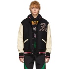 Gucci Black and White Patch Bomber Jacket
