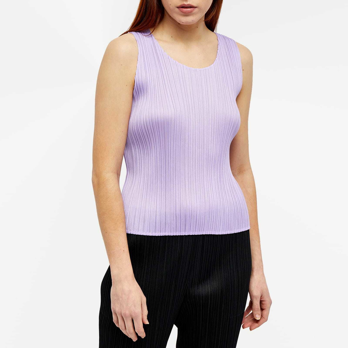 PLEATS PLEASE イッセイミヤケ タンクトップ パープル Pleats Please Issey Miyake Women's Pleats Vest Top in Purple