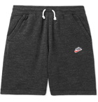 Nike - Heritage Mélange Fleece-Back Cotton-Blend Jersey Shorts - Gray