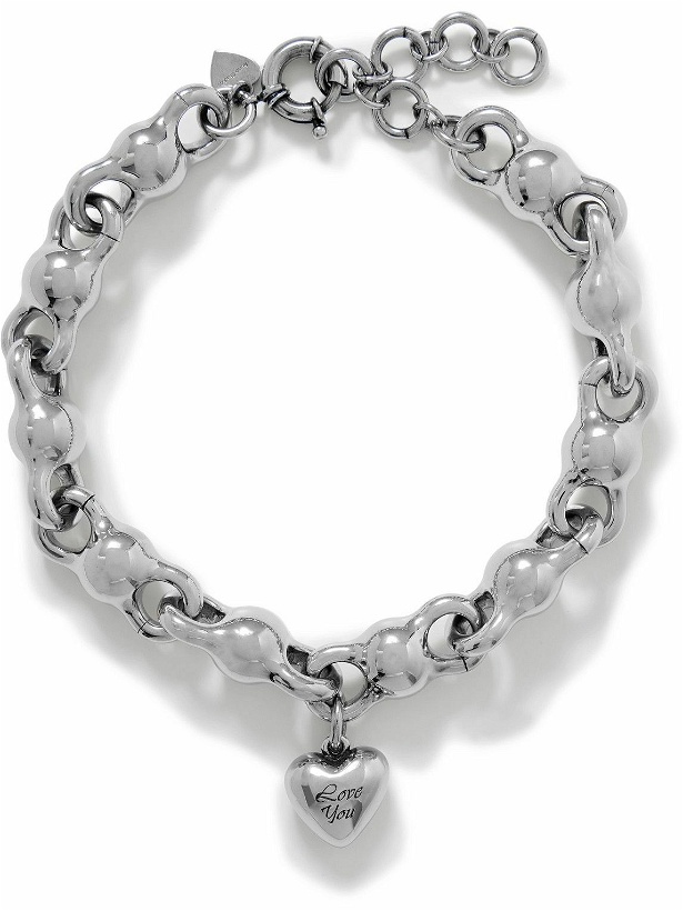 Photo: Acne Studios - Agoflus Engraved Silver-Tone Chain Necklace